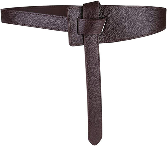 ALAIX Women'S Leather Belt Dress Belt for Jeans Jumpsuit Coat Fashion Tie a Knot Genuine Leather Waist Belt Apparel & Accessories > Clothing Accessories > Belts ALAIX Coffee Waist Size up to 34 inches 