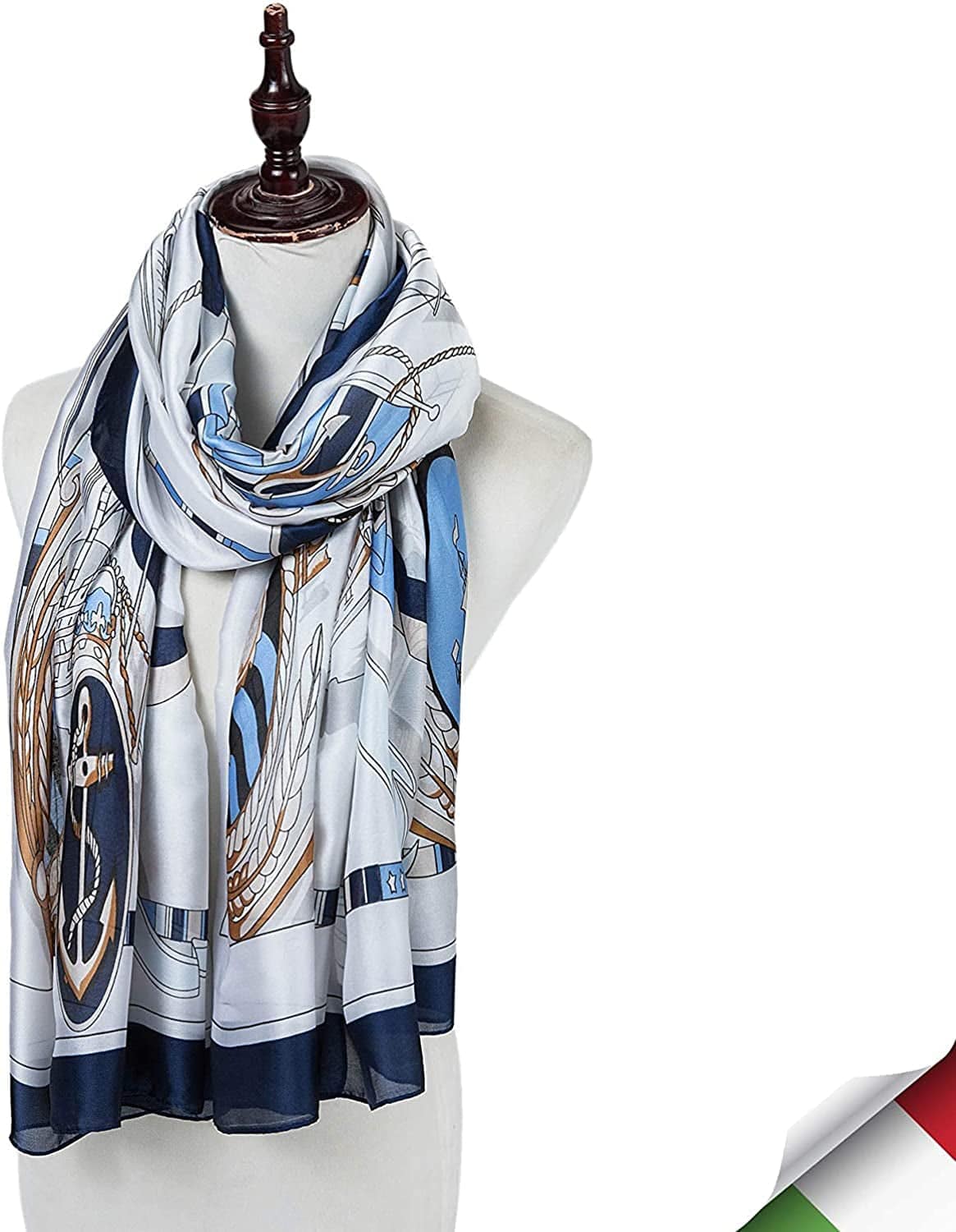 ALBERTO CABALE Silk Scarf Women Anti-Allergy Fashion Elegant Floral Shawl Gift for Ladies Apparel & Accessories > Clothing Accessories > Scarves & Shawls Generic   