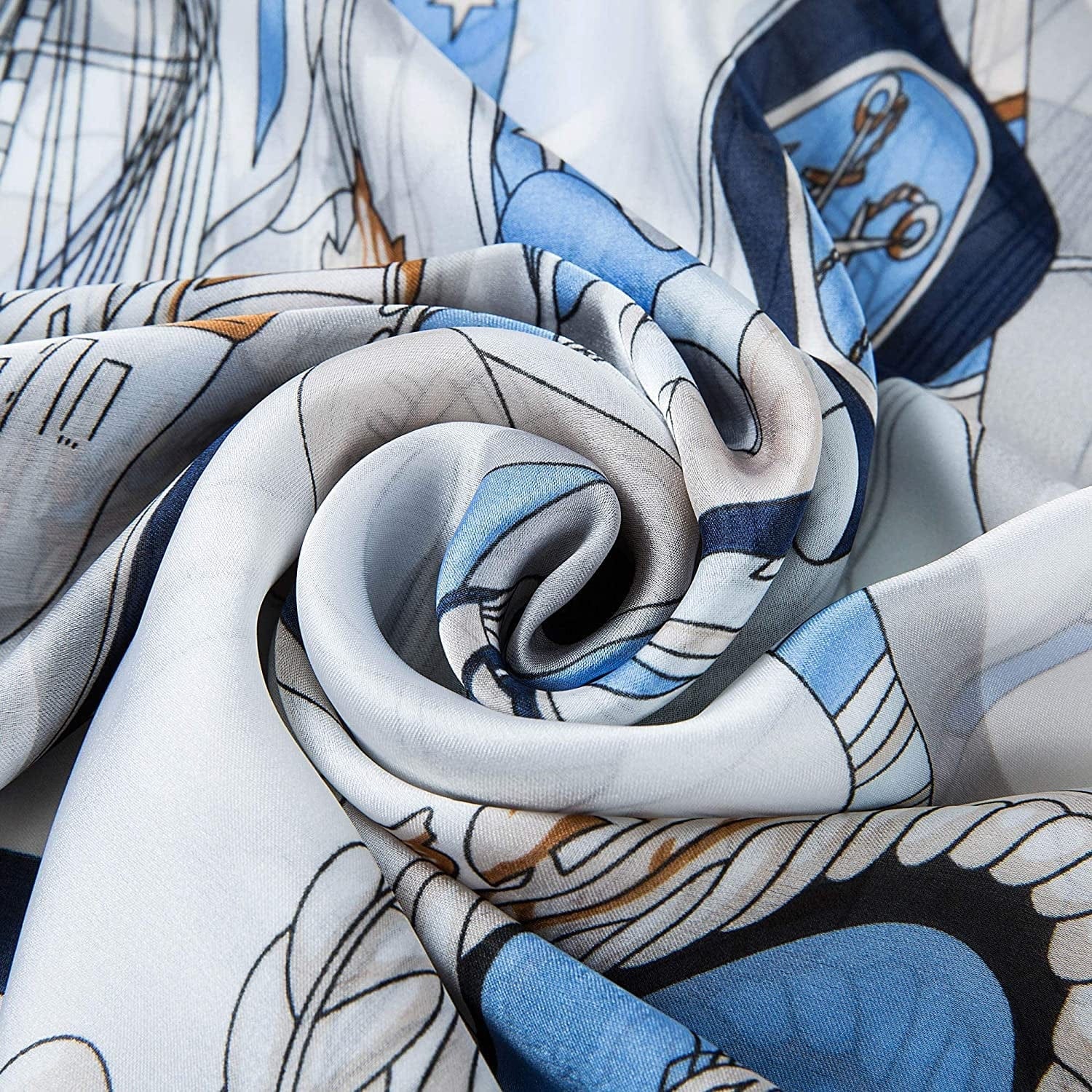 ALBERTO CABALE Silk Scarf Women Anti-Allergy Fashion Elegant Floral Shawl Gift for Ladies Apparel & Accessories > Clothing Accessories > Scarves & Shawls Generic   