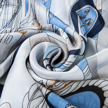 ALBERTO CABALE Silk Scarf Women Anti-Allergy Fashion Elegant Floral Shawl Gift for Ladies Apparel & Accessories > Clothing Accessories > Scarves & Shawls Generic   