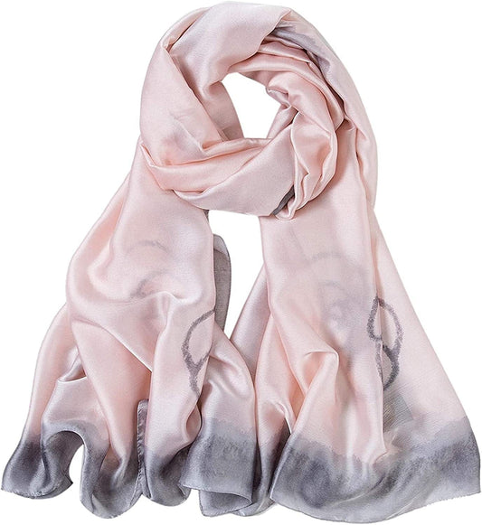 ALBERTO CABALE Silk Scarf Women Anti-Allergy Fashion Elegant Floral Shawl Gift for Ladies Apparel & Accessories > Clothing Accessories > Scarves & Shawls Generic   