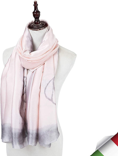 ALBERTO CABALE Silk Scarf Women Anti-Allergy Fashion Elegant Floral Shawl Gift for Ladies Apparel & Accessories > Clothing Accessories > Scarves & Shawls Generic   