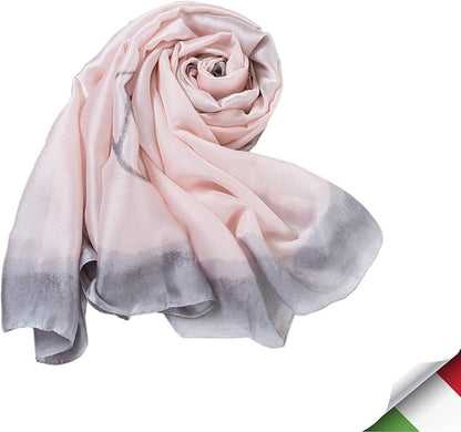 ALBERTO CABALE Silk Scarf Women Anti-Allergy Fashion Elegant Floral Shawl Gift for Ladies Apparel & Accessories > Clothing Accessories > Scarves & Shawls Generic   