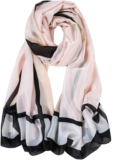 ALBERTO CABALE Silk Scarf Women Anti-Allergy Fashion Elegant Floral Shawl Gift for Ladies Apparel & Accessories > Clothing Accessories > Scarves & Shawls Generic   
