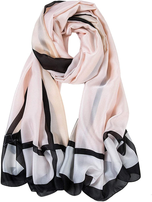 ALBERTO CABALE Silk Scarf Women Anti-Allergy Fashion Elegant Floral Shawl Gift for Ladies Apparel & Accessories > Clothing Accessories > Scarves & Shawls Generic   