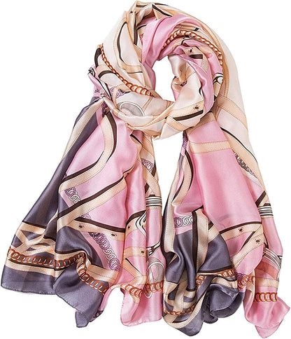 ALBERTO CABALE Silk Scarf Women Anti-Allergy Fashion Elegant Floral Shawl Gift for Ladies Apparel & Accessories > Clothing Accessories > Scarves & Shawls Generic   