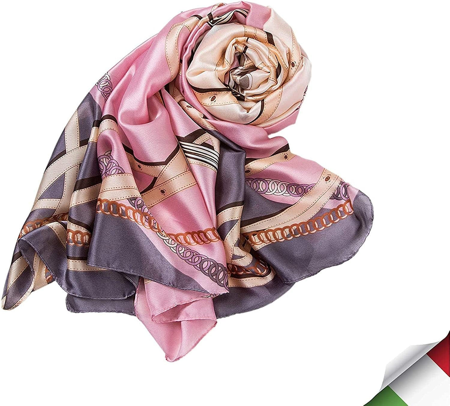 ALBERTO CABALE Silk Scarf Women Anti-Allergy Fashion Elegant Floral Shawl Gift for Ladies Apparel & Accessories > Clothing Accessories > Scarves & Shawls Generic   