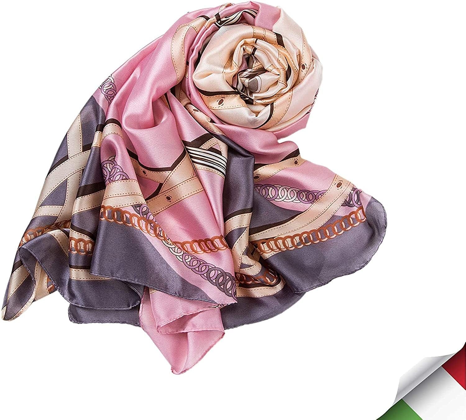 ALBERTO CABALE Silk Scarf Women Anti-Allergy Fashion Elegant Floral Shawl Gift for Ladies Apparel & Accessories > Clothing Accessories > Scarves & Shawls Generic   