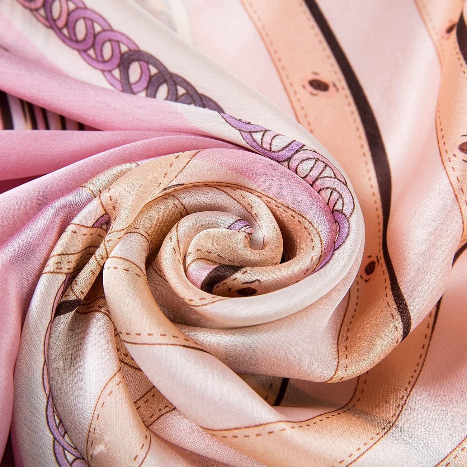 ALBERTO CABALE Silk Scarf Women Anti-Allergy Fashion Elegant Floral Shawl Gift for Ladies Apparel & Accessories > Clothing Accessories > Scarves & Shawls Generic   