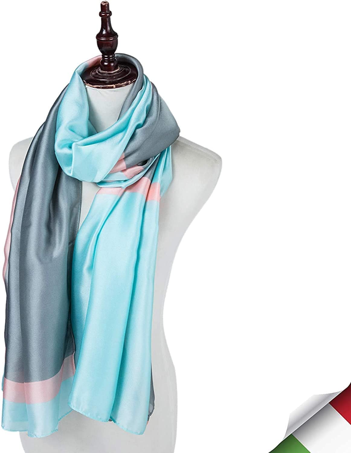 ALBERTO CABALE Silk Scarf Women Anti-Allergy Fashion Elegant Floral Shawl Gift for Ladies Apparel & Accessories > Clothing Accessories > Scarves & Shawls Generic   