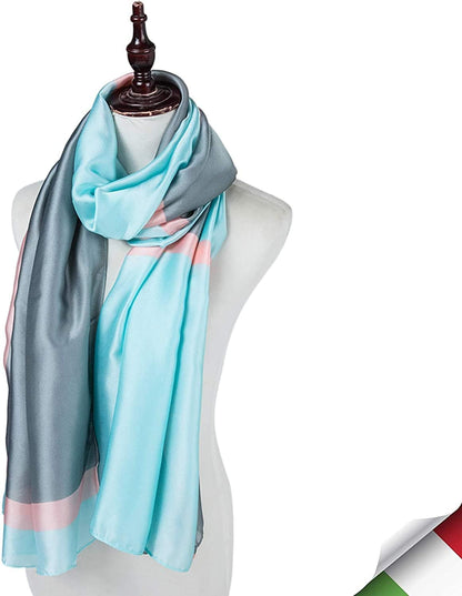 ALBERTO CABALE Silk Scarf Women Anti-Allergy Fashion Elegant Floral Shawl Gift for Ladies Apparel & Accessories > Clothing Accessories > Scarves & Shawls Generic   