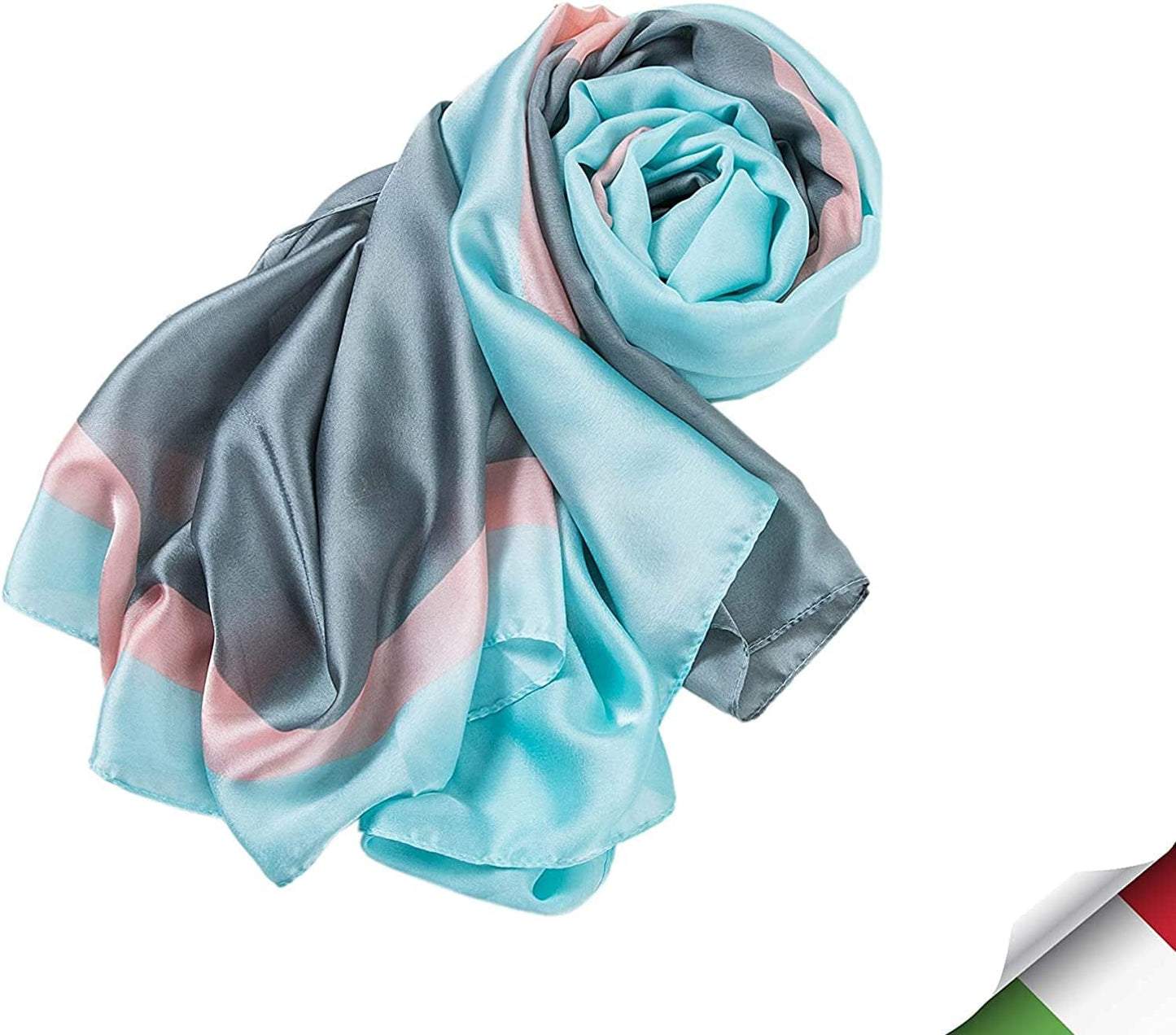 ALBERTO CABALE Silk Scarf Women Anti-Allergy Fashion Elegant Floral Shawl Gift for Ladies Apparel & Accessories > Clothing Accessories > Scarves & Shawls Generic   