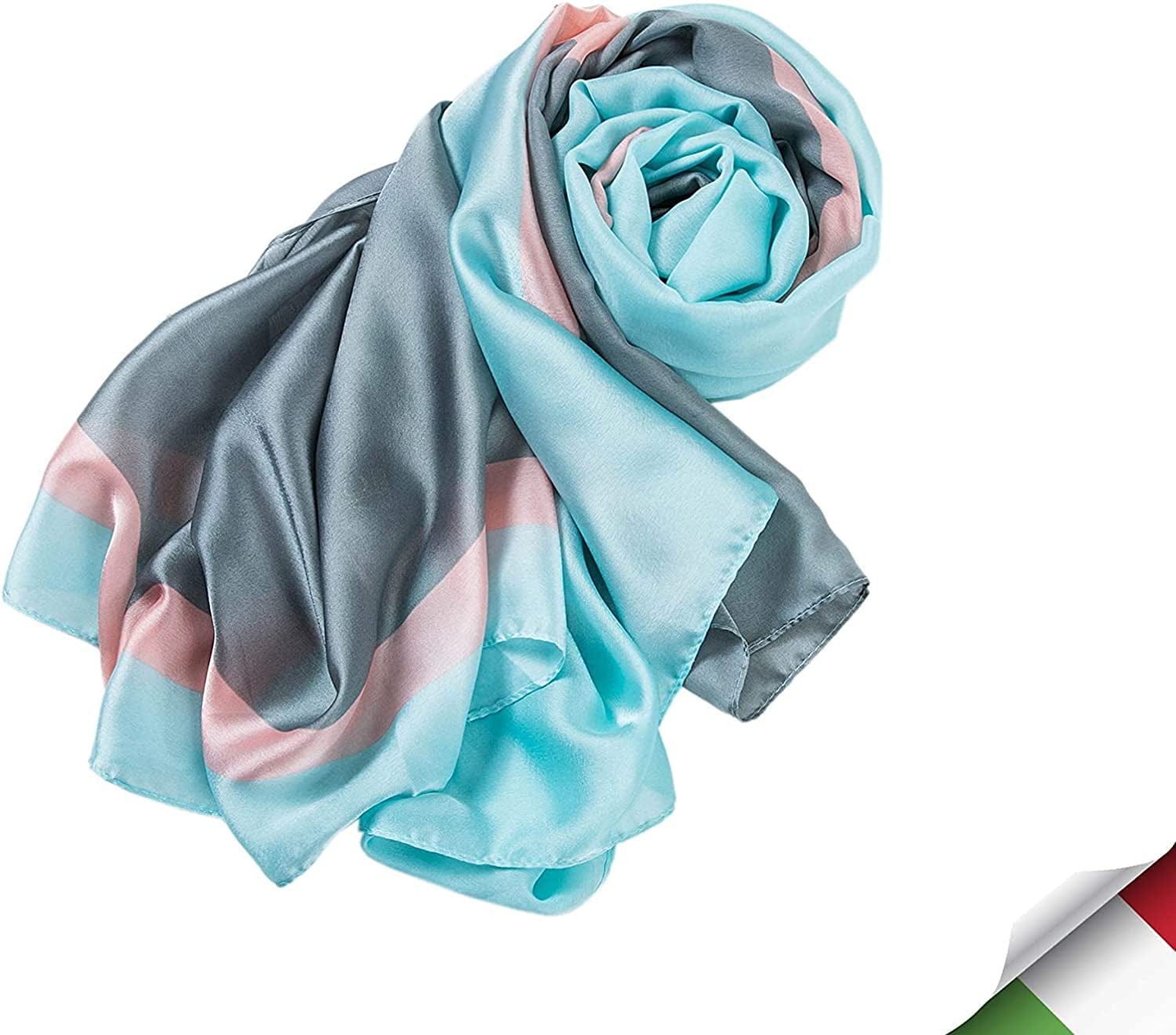 ALBERTO CABALE Silk Scarf Women Anti-Allergy Fashion Elegant Floral Shawl Gift for Ladies Apparel & Accessories > Clothing Accessories > Scarves & Shawls Generic   