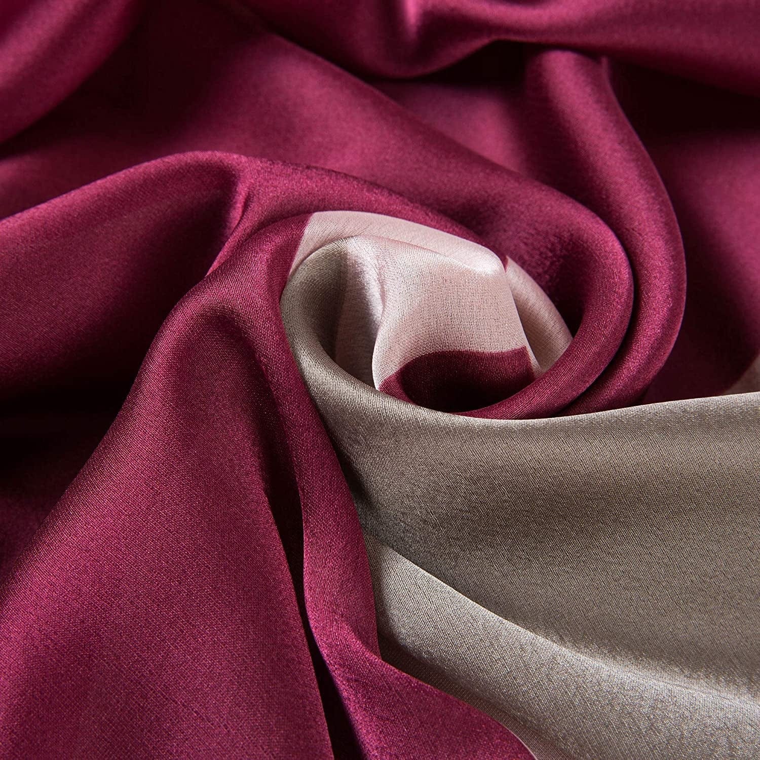 ALBERTO CABALE Silk Scarf Women Anti-Allergy Fashion Elegant Floral Shawl Gift for Ladies (Burgundy Pink), One Size Apparel & Accessories > Clothing Accessories > Scarves & Shawls Generic   