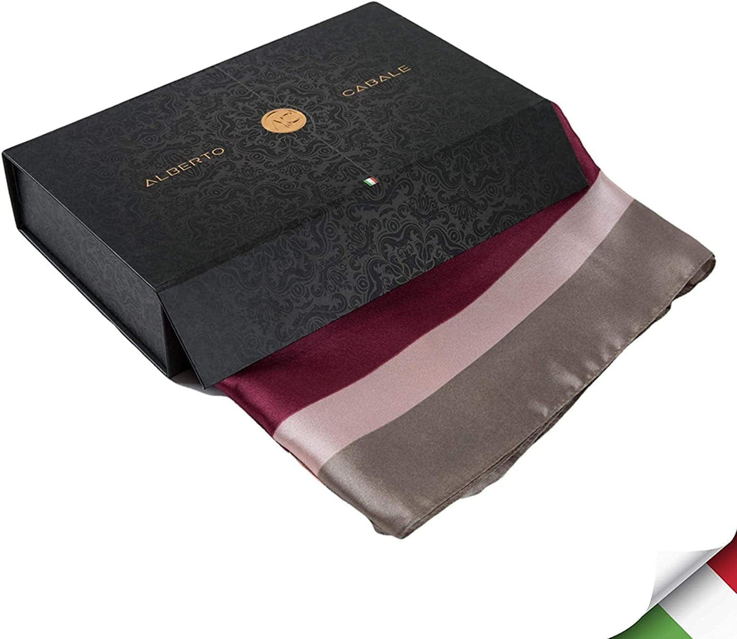 ALBERTO CABALE Silk Scarf Women Anti-Allergy Fashion Elegant Floral Shawl Gift for Ladies (Burgundy Pink), One Size Apparel & Accessories > Clothing Accessories > Scarves & Shawls Generic   