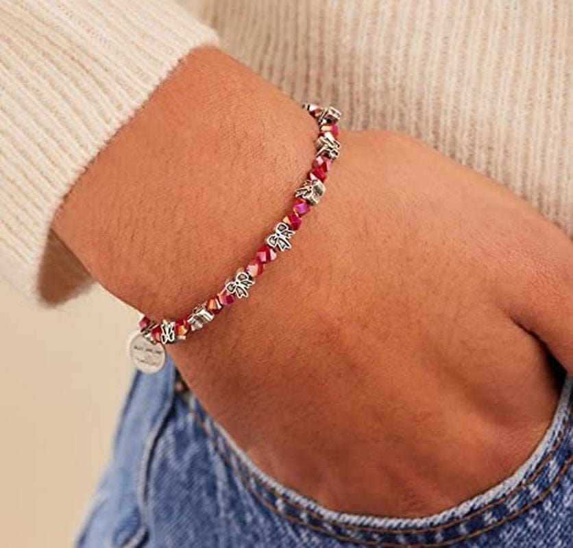Alex and Ani Accents Holiday Bow and Cross Beaded Expandable Bangle for Women, Rafaelian Finish, 2 to 3.5 In Apparel & Accessories > Jewelry > Bracelets Alex and Ani   