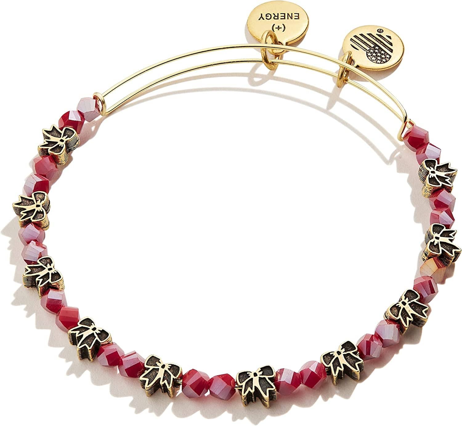 Alex and Ani Accents Holiday Bow and Cross Beaded Expandable Bangle for Women, Rafaelian Finish, 2 to 3.5 In Apparel & Accessories > Jewelry > Bracelets Alex and Ani Rafaelian Gold Finish Holiday Bow 