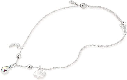 Alex and Ani Adjustable Anklet for Women, Summer Oceanside Beach Multi-Charm, Shiny Finish, 11.5 In Apparel & Accessories > Jewelry > Anklets Alex and Ani Shiny Silver Finish  