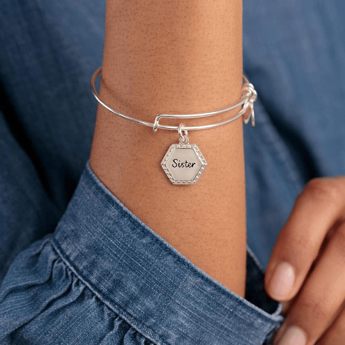 Alex and Ani Because I Love You Expandable Wire Bangle Bracelet for Women, Meaningful Charms, 2 to 3.5 in Arts & Entertainment > Party & Celebration > Gift Giving Alex and Ani   