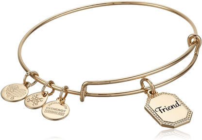 Alex and Ani Because I Love You Expandable Wire Bangle Bracelet for Women, Meaningful Charms, 2 to 3.5 in Arts & Entertainment > Party & Celebration > Gift Giving Alex and Ani Shiny Antique Gold Finish Friend 