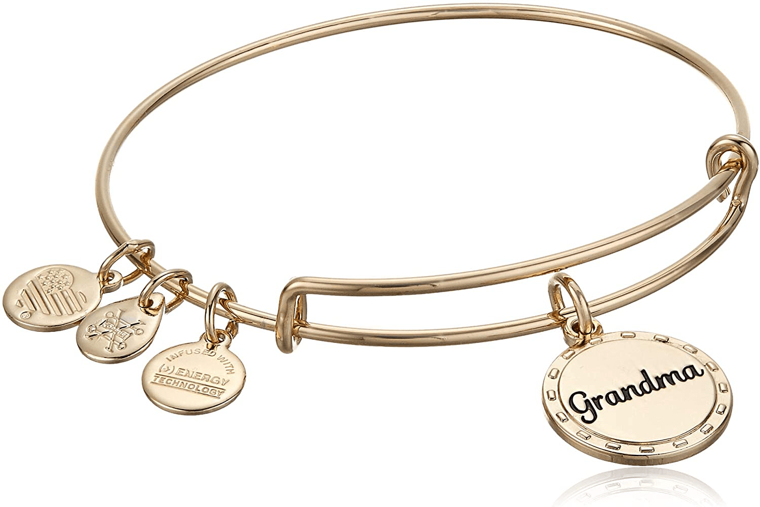 Alex and Ani Because I Love You Expandable Wire Bangle Bracelet for Women, Meaningful Charms, 2 to 3.5 in Arts & Entertainment > Party & Celebration > Gift Giving Alex and Ani Shiny Antique Gold Finish Grandma 