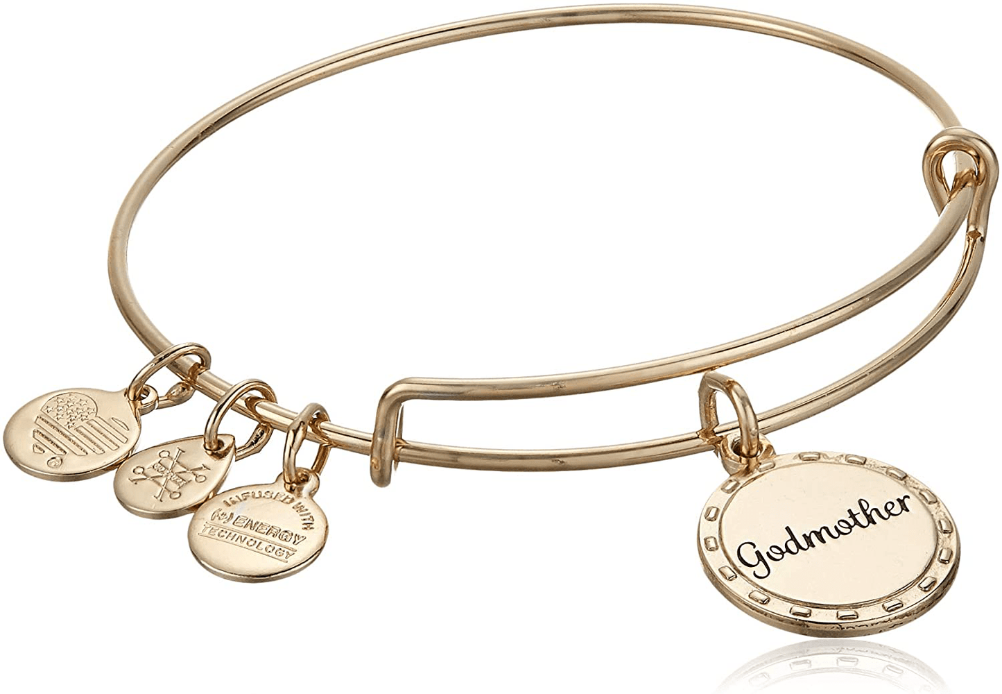 Alex and Ani Because I Love You Expandable Wire Bangle Bracelet for Women, Meaningful Charms, 2 to 3.5 in Arts & Entertainment > Party & Celebration > Gift Giving Alex and Ani Shiny Antique Gold Finish Godmother 