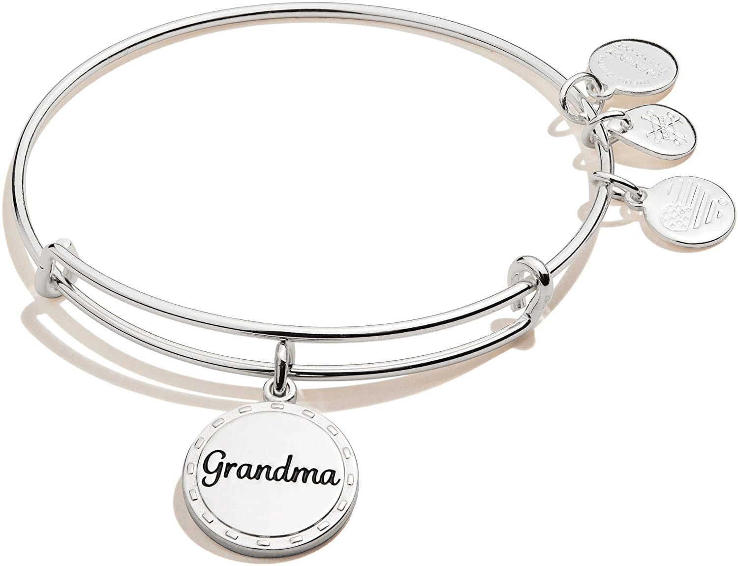 Alex and Ani Because I Love You Expandable Wire Bangle Bracelet for Women, Meaningful Charms, 2 to 3.5 in Arts & Entertainment > Party & Celebration > Gift Giving Alex and Ani Shiny Antique Silver Finish Grandma 