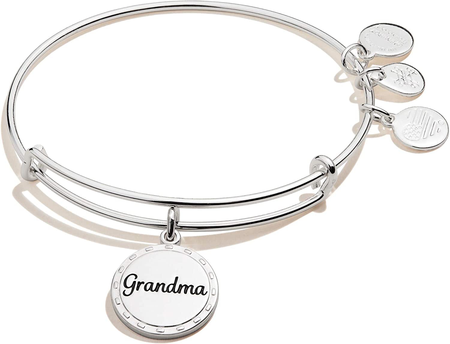Alex and Ani Because I Love You Expandable Wire Bangle Bracelet for Women, Meaningful Charms, 2 to 3.5 In Apparel & Accessories > Jewelry > Bracelets Alex and Ani Shiny Antique Silver Finish Grandma 