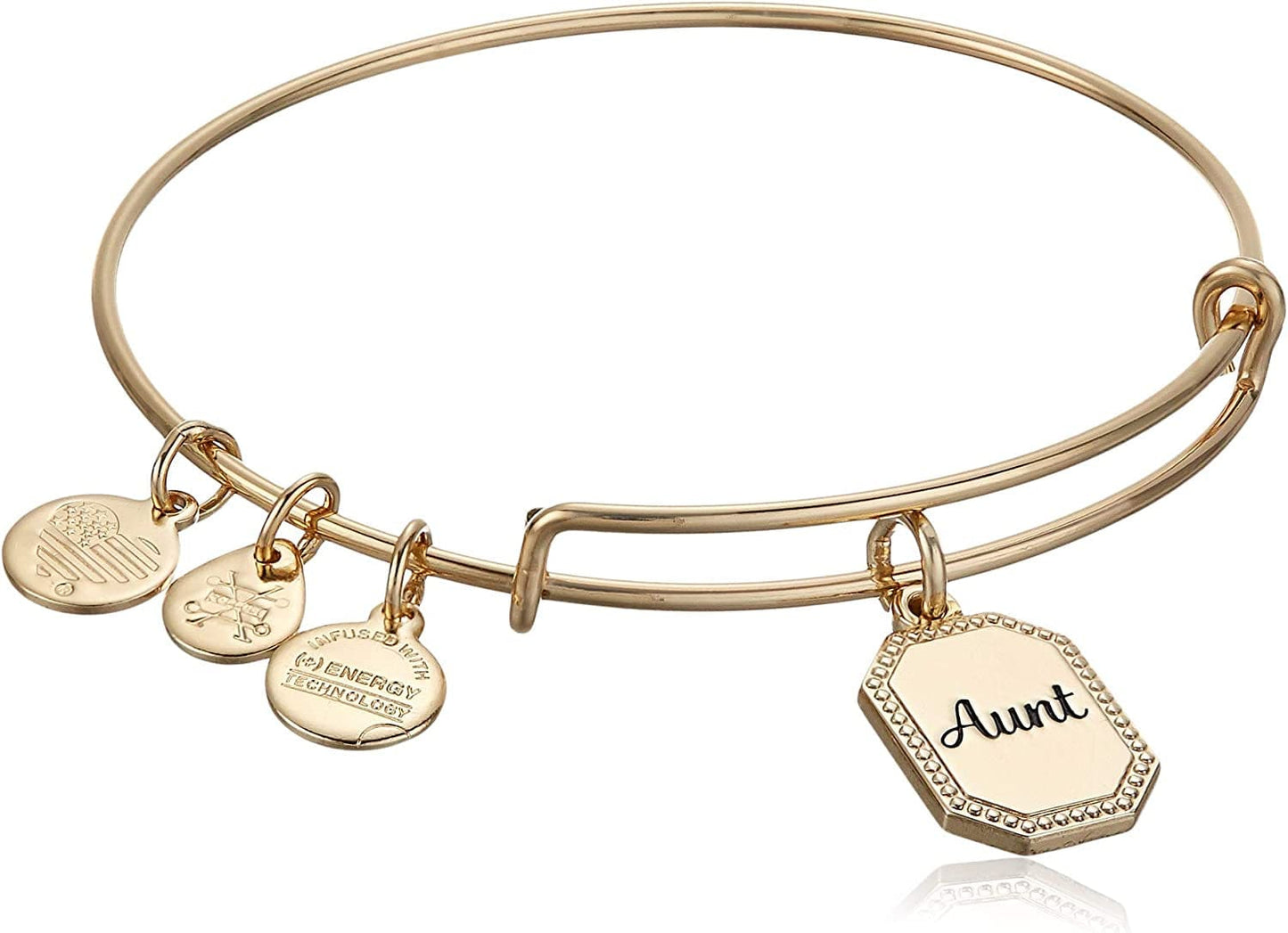 Alex and Ani Because I Love You Expandable Wire Bangle Bracelet for Women, Meaningful Charms, 2 to 3.5 In Apparel & Accessories > Jewelry > Bracelets Alex and Ani Shiny Antique Gold Finish Aunt 