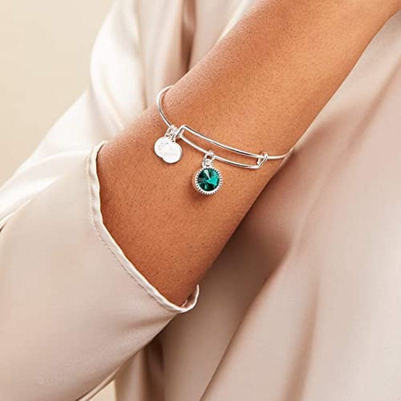 Alex and Ani Birthstones Expandable Bangle for Women, Birthday Crystal Charms, Shiny Finish, 2 to 3.5 In Apparel & Accessories > Jewelry > Bracelets Alex and Ani   