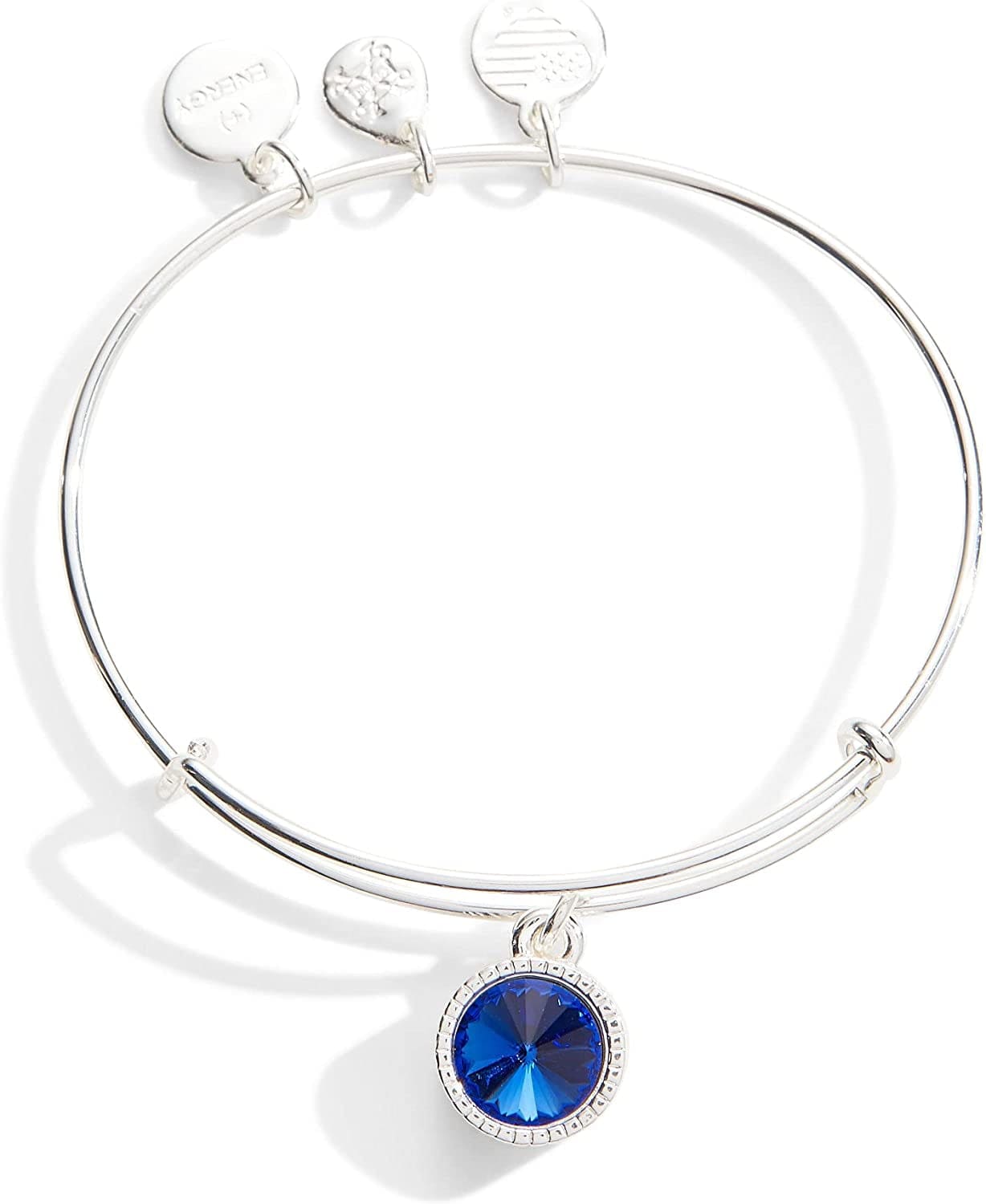 Alex and Ani Birthstones Expandable Bangle for Women, Birthday Crystal Charms, Shiny Finish, 2 to 3.5 In Apparel & Accessories > Jewelry > Bracelets Alex and Ani Shiny Silver Finish September Blue Sapphire Crystal 