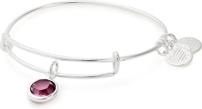 Alex and Ani Birthstones Expandable Bangle for Women, Crystal Charm for Every Month, Shiny Finish, 2 to 3.5 In Apparel & Accessories > Jewelry > Bracelets Alex and Ani   