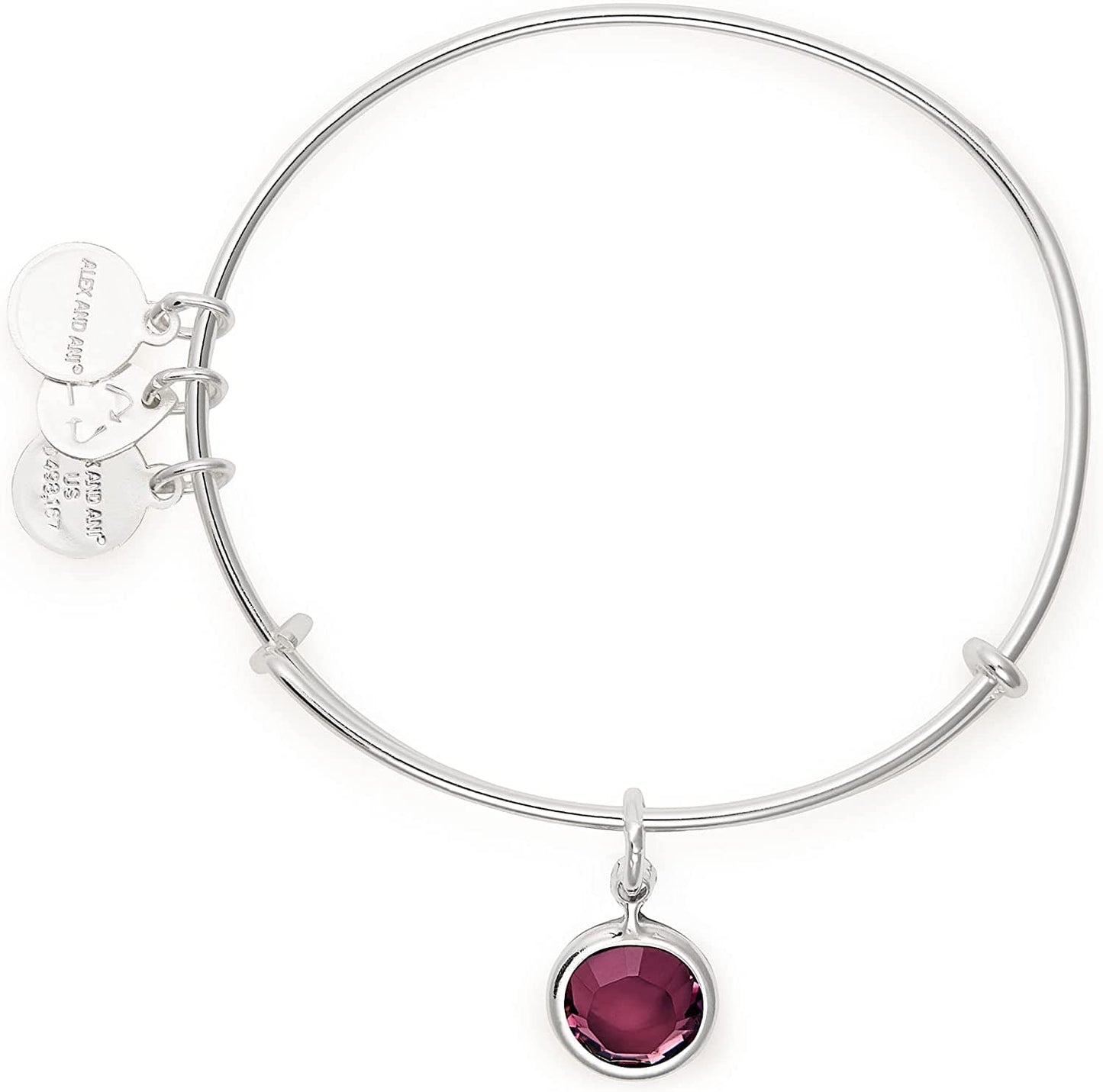 Alex and Ani Birthstones Expandable Bangle for Women, Crystal Charm for Every Month, Shiny Finish, 2 to 3.5 In Apparel & Accessories > Jewelry > Bracelets Alex and Ani   
