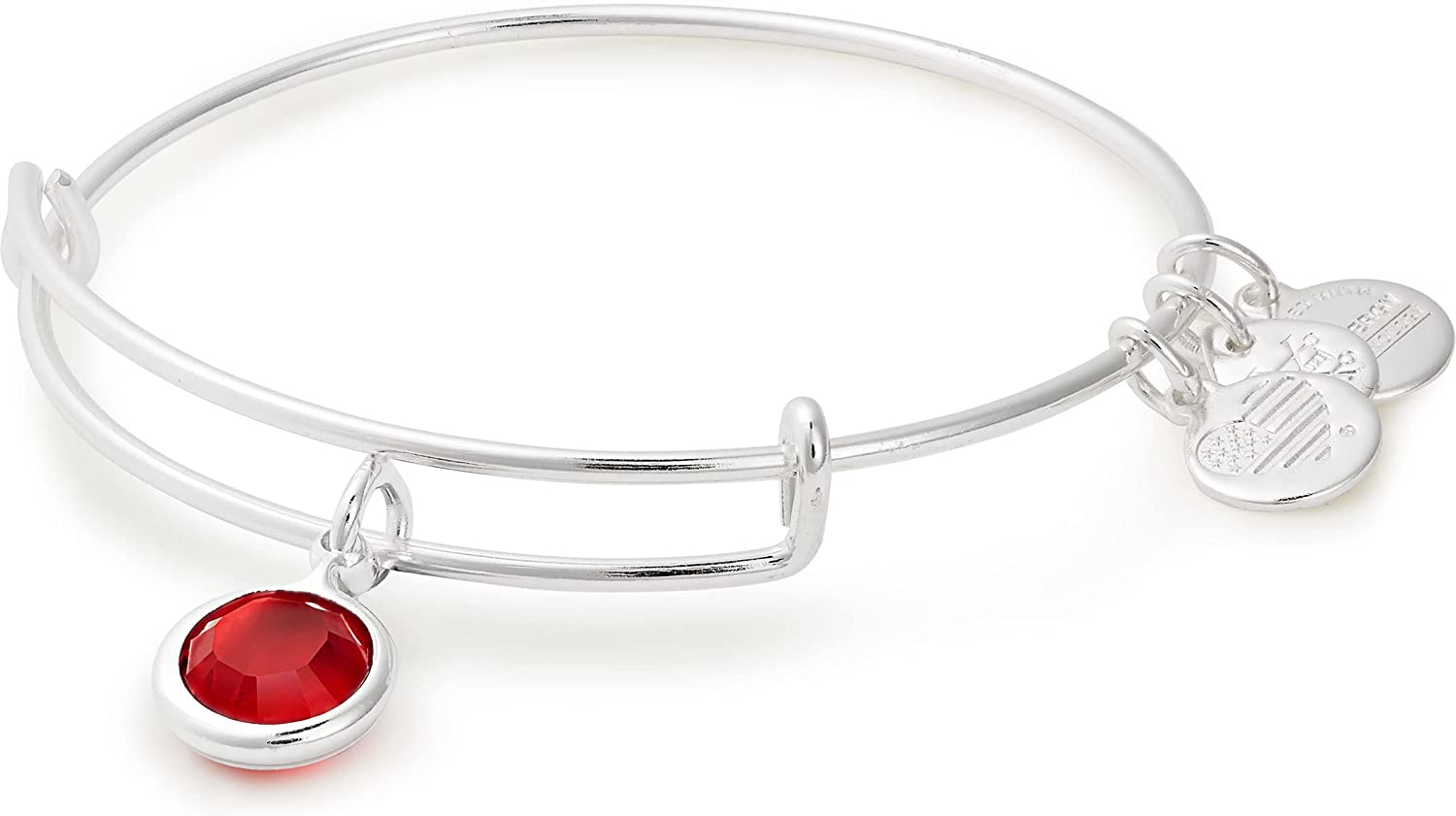 Alex and Ani Birthstones Expandable Bangle for Women, Crystal Charm for Every Month, Shiny Finish, 2 to 3.5 In Apparel & Accessories > Jewelry > Bracelets Alex and Ani Shiny Silver Finish Light Siam Crystal 