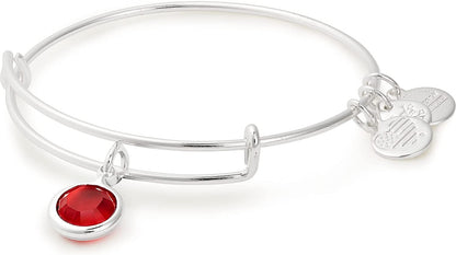 Alex and Ani Birthstones Expandable Bangle for Women, Crystal Charm for Every Month, Shiny Finish, 2 to 3.5 In Apparel & Accessories > Jewelry > Bracelets Alex and Ani Shiny Silver Finish Light Siam Crystal 