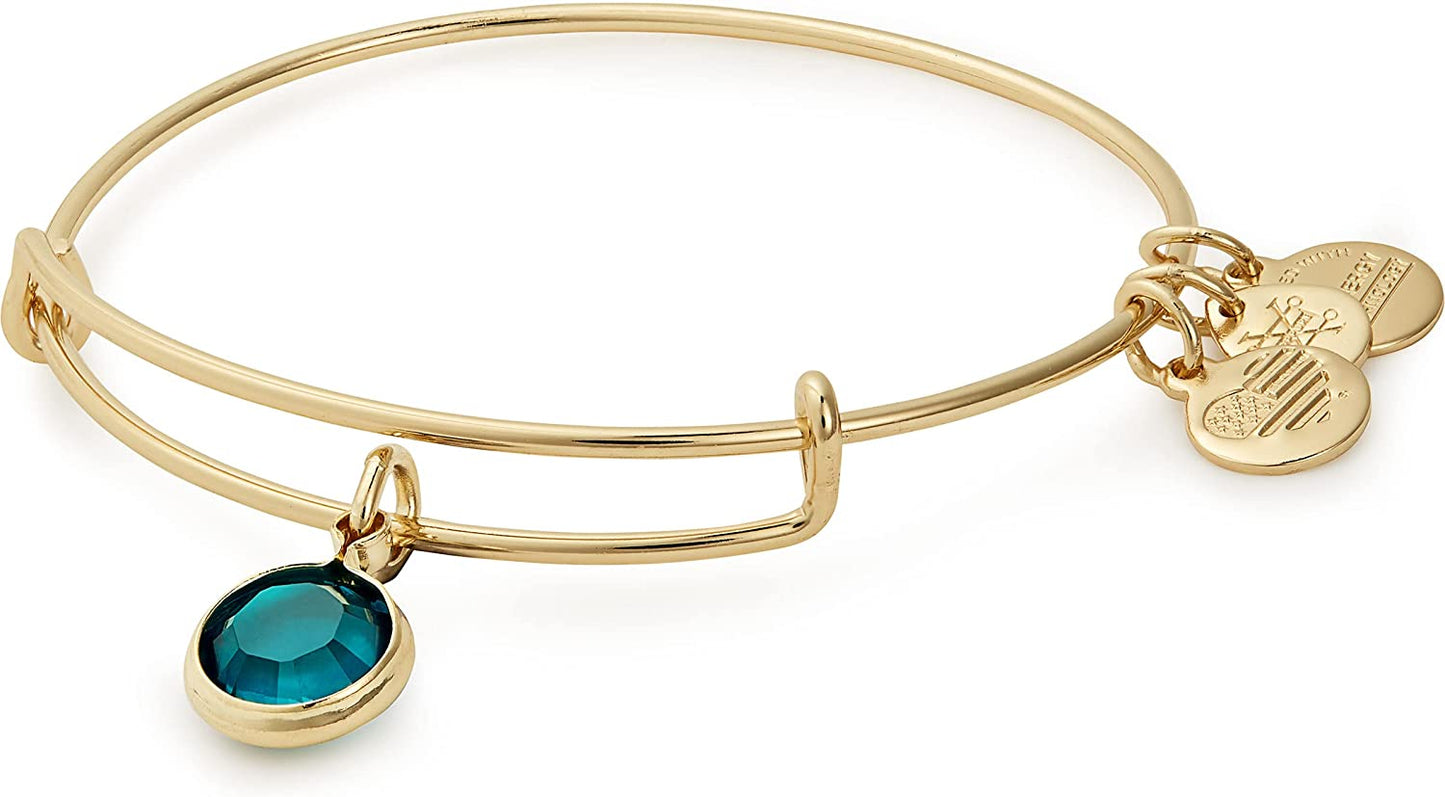 Alex and Ani Birthstones Expandable Bangle for Women, Crystal Charm for Every Month, Shiny Finish, 2 to 3.5 In Apparel & Accessories > Jewelry > Bracelets Alex and Ani Shiny Gold Finish Emerald Crystal 