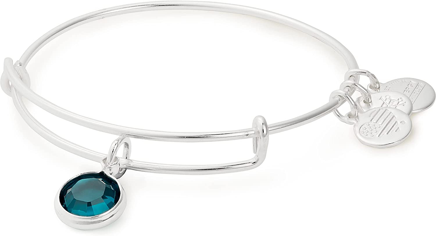 Alex and Ani Birthstones Expandable Bangle for Women, Crystal Charm for Every Month, Shiny Finish, 2 to 3.5 In Apparel & Accessories > Jewelry > Bracelets Alex and Ani Shiny Silver Finish Emerald Crystal 