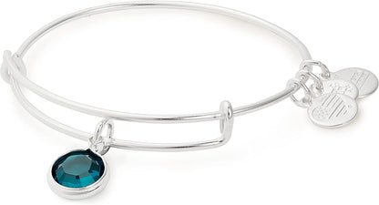 Alex and Ani Birthstones Expandable Bangle for Women, Crystal Charm for Every Month, Shiny Finish, 2 to 3.5 In Apparel & Accessories > Jewelry > Bracelets Alex and Ani Shiny Silver Finish Emerald Crystal 