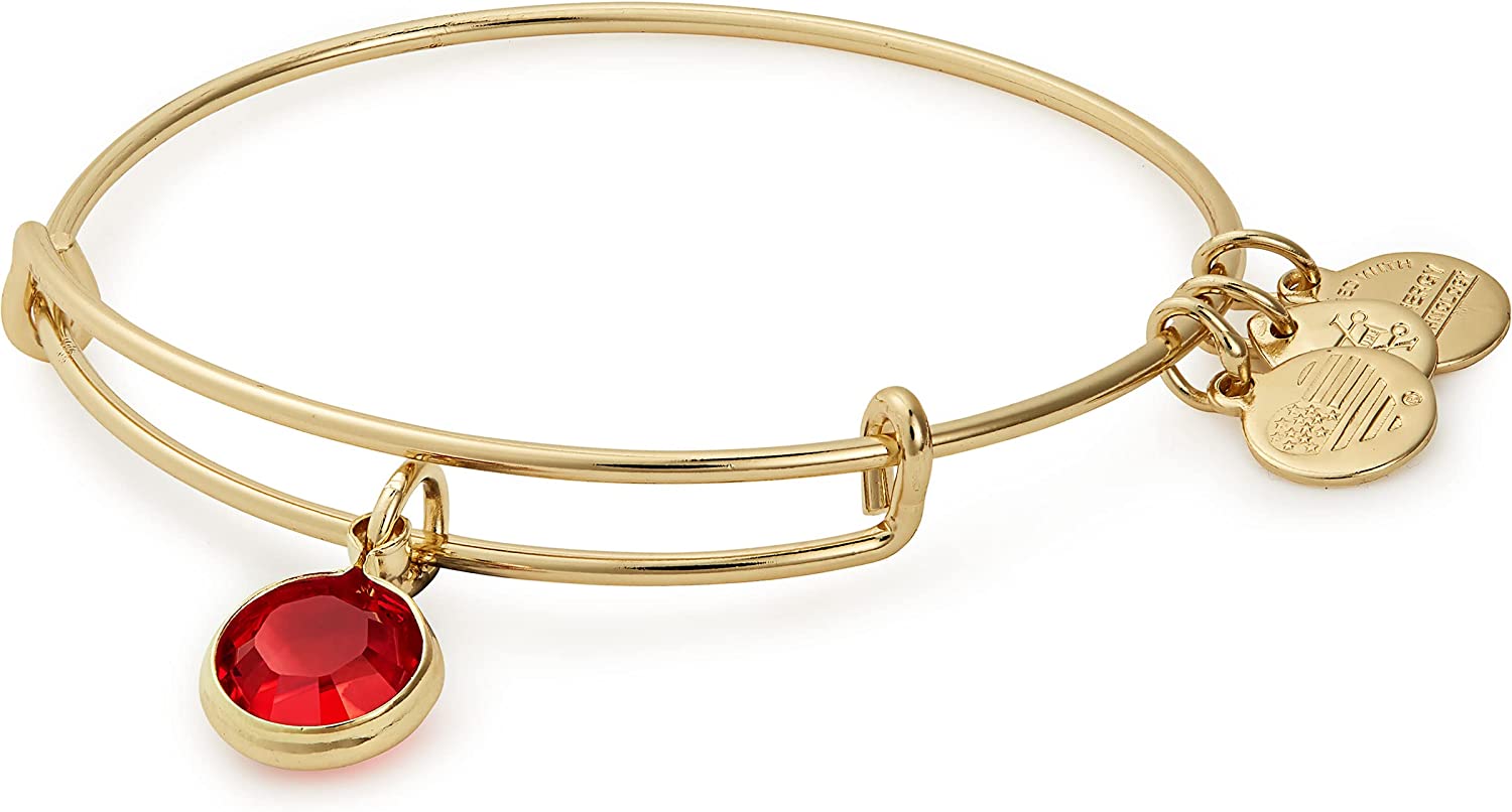 Alex and Ani Birthstones Expandable Bangle for Women, Crystal Charm for Every Month, Shiny Finish, 2 to 3.5 In Apparel & Accessories > Jewelry > Bracelets Alex and Ani Shiny Gold Finish Light Siam Crystal 
