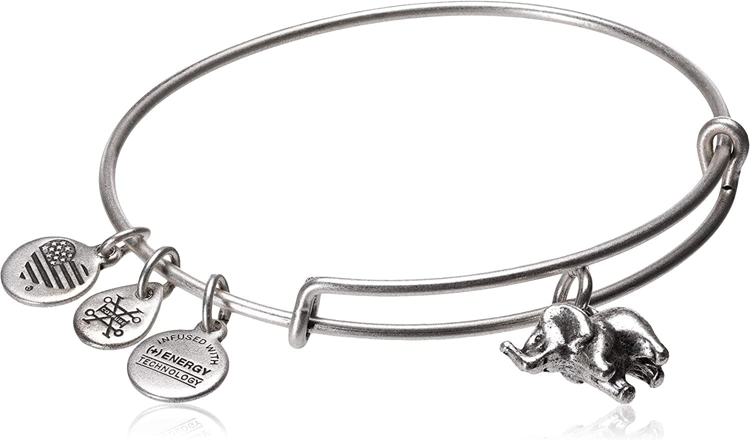 Alex and Ani CBD17EFRS Charity by Design, Elephant II Rafaelian Silver Bangle Bracelet Apparel & Accessories > Jewelry > Bracelets Alex and Ani   