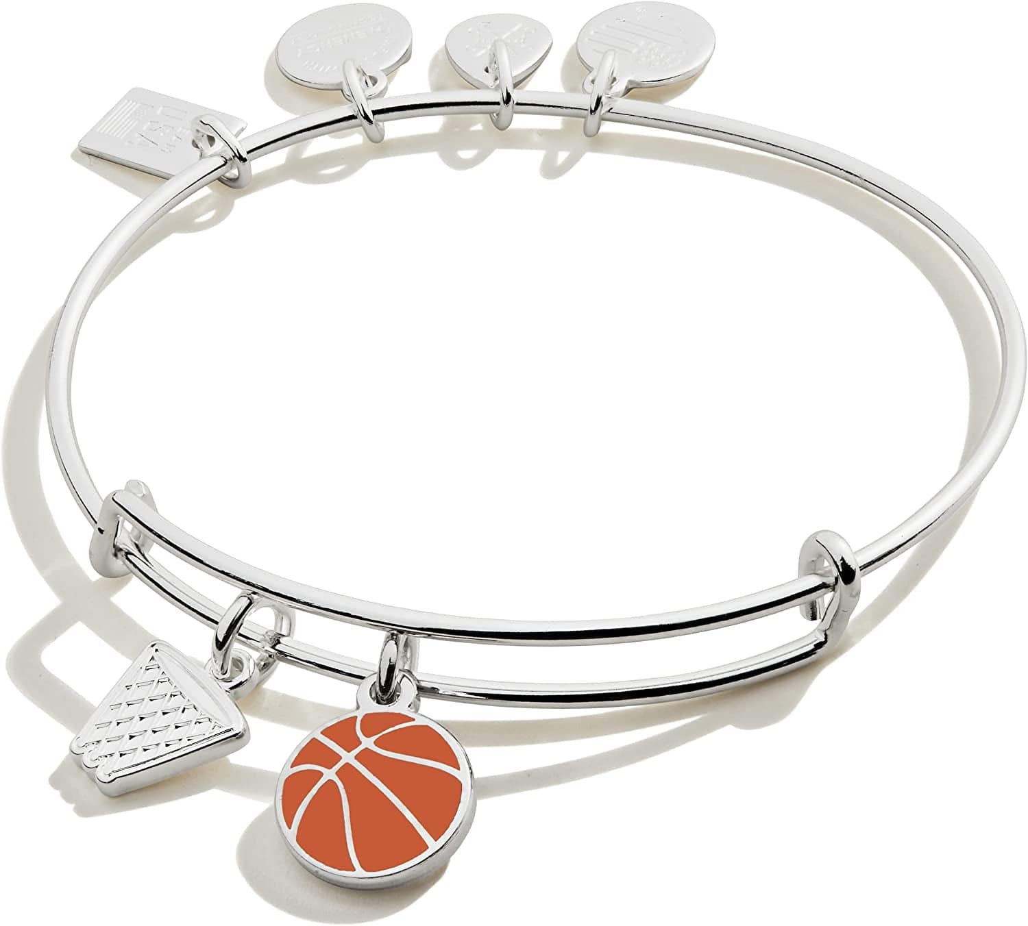 Alex and Ani Collaborations Expandable Bangle for Women, Team USA Duo Charms, Shiny Finish, 2 to 3.5 In Apparel & Accessories > Jewelry > Bracelets Alex and Ani Shiny Silver Finish Basketball 