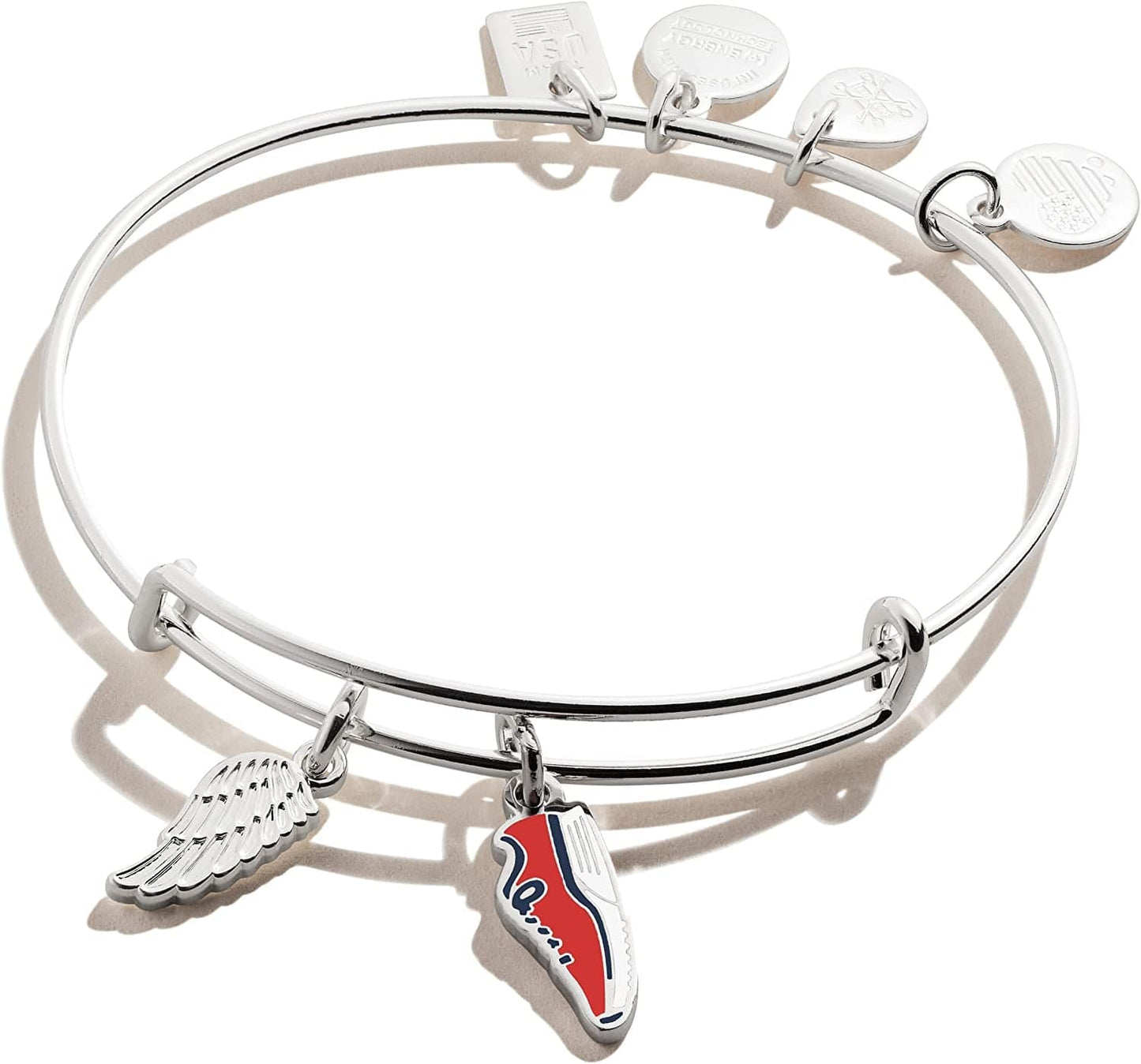 Alex and Ani Collaborations Expandable Bangle for Women, Team USA Duo Charms, Shiny Finish, 2 to 3.5 In Apparel & Accessories > Jewelry > Bracelets Alex and Ani Shiny Silver Finish Track and Field 