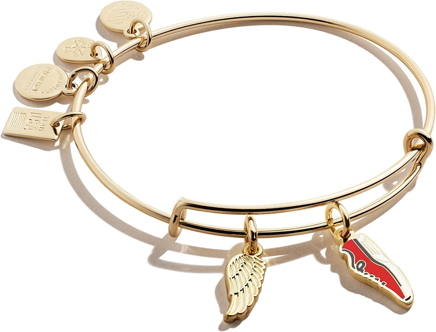 Alex and Ani Collaborations Expandable Bangle for Women, Team USA Duo Charms, Shiny Finish, 2 to 3.5 In Apparel & Accessories > Jewelry > Bracelets Alex and Ani Shiny Gold Finish Track and Field 