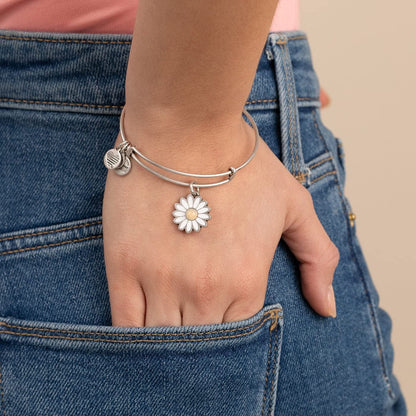 Alex and Ani Expandable Bangle for Women, Daisy Charm, Pineapple Jasper Gemstone, Rafaelian Finish, 2 to 3.5 In Apparel & Accessories > Jewelry > Bracelets Alex and Ani   