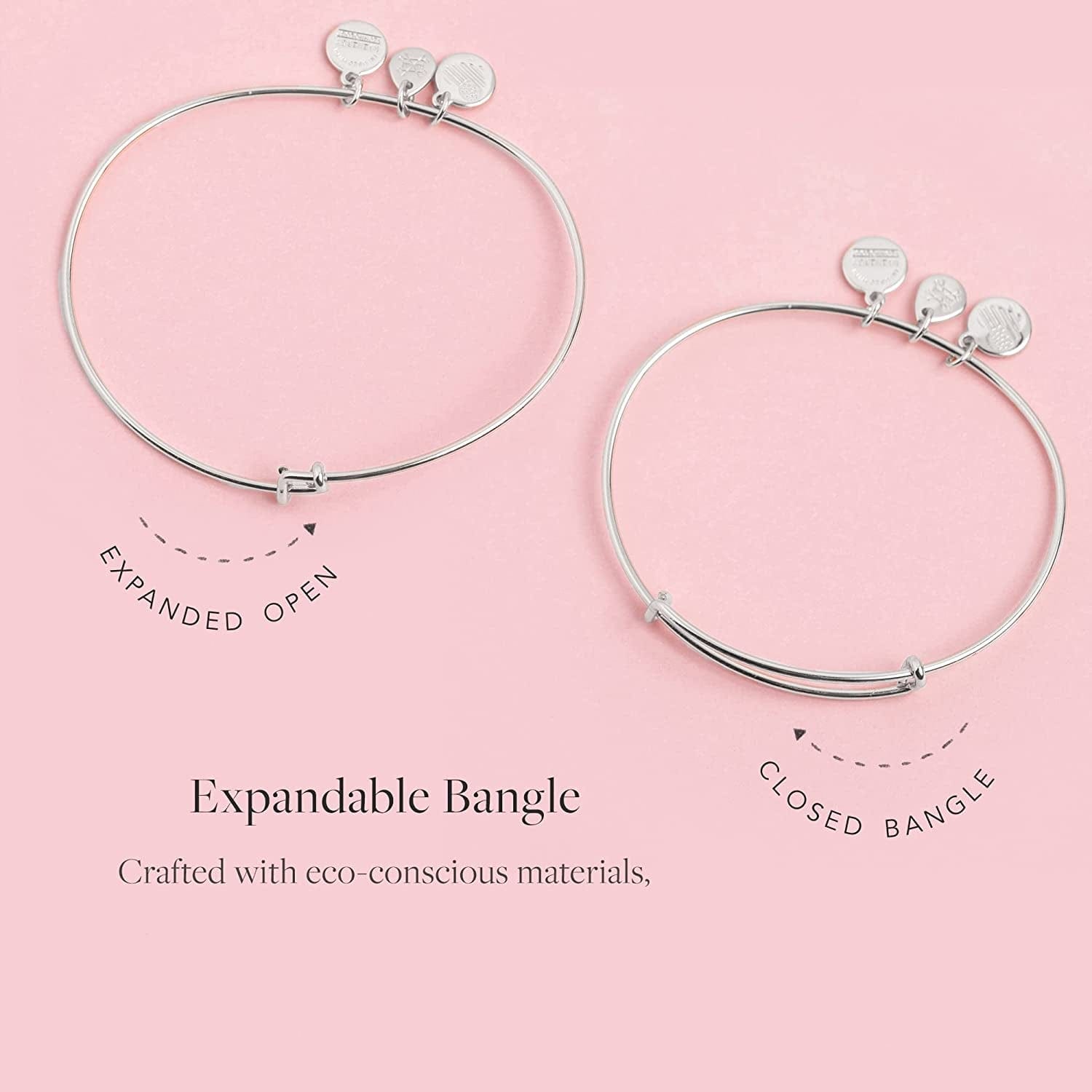 Alex and Ani Expandable Bangle for Women, Initials a to Z Letter Charms, Shiny Finish, 2 to 3.5 In Apparel & Accessories > Jewelry > Bracelets Alex and Ani   