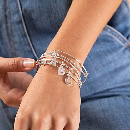 Alex and Ani Expandable Bangle for Women, Initials a to Z Letter Charms, Shiny Finish, 2 to 3.5 In Apparel & Accessories > Jewelry > Bracelets Alex and Ani   