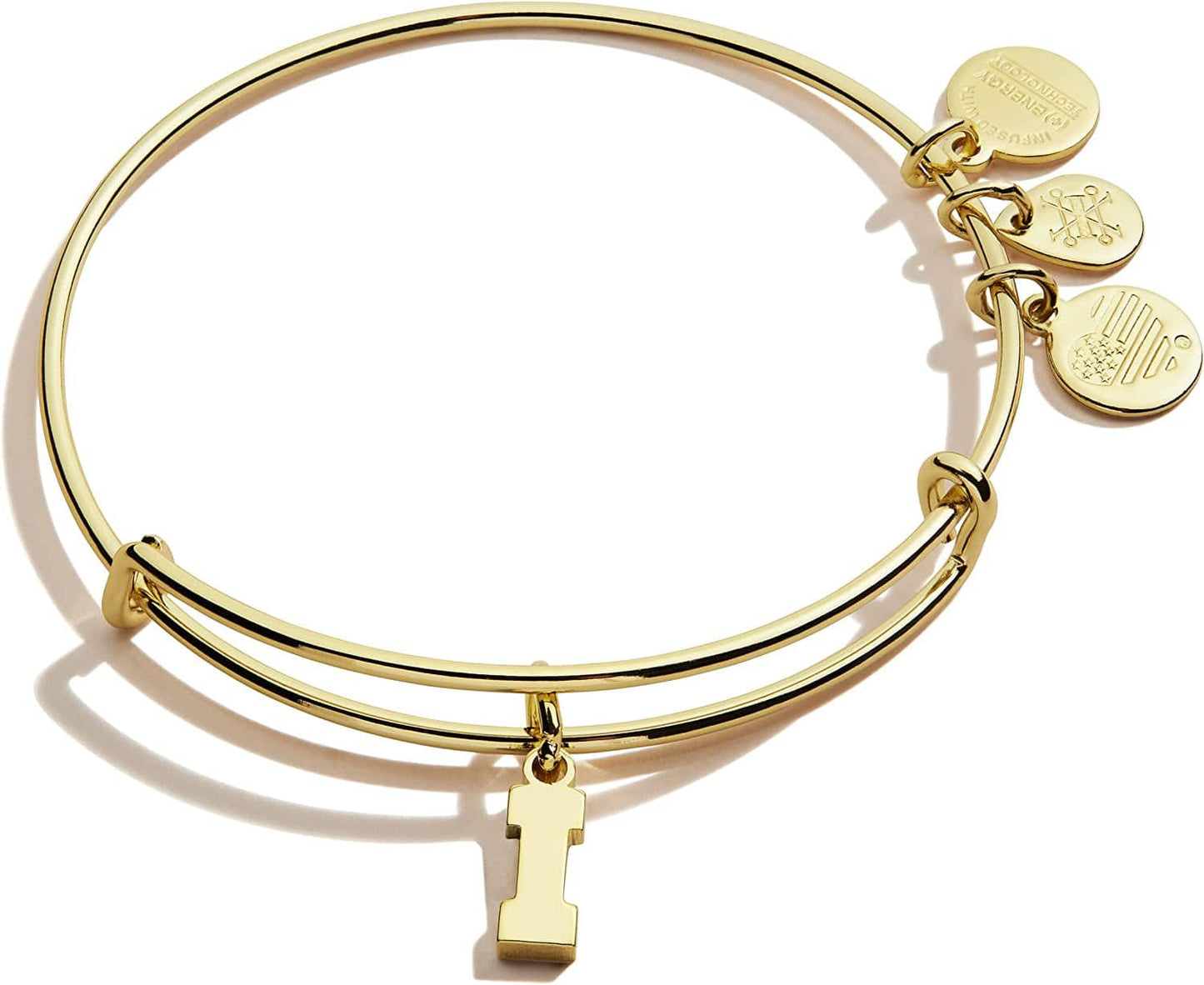 Alex and Ani Expandable Bangle for Women, Initials a to Z Letter Charms, Shiny Finish, 2 to 3.5 In Apparel & Accessories > Jewelry > Bracelets Alex and Ani Shiny Gold Finish Initial I 