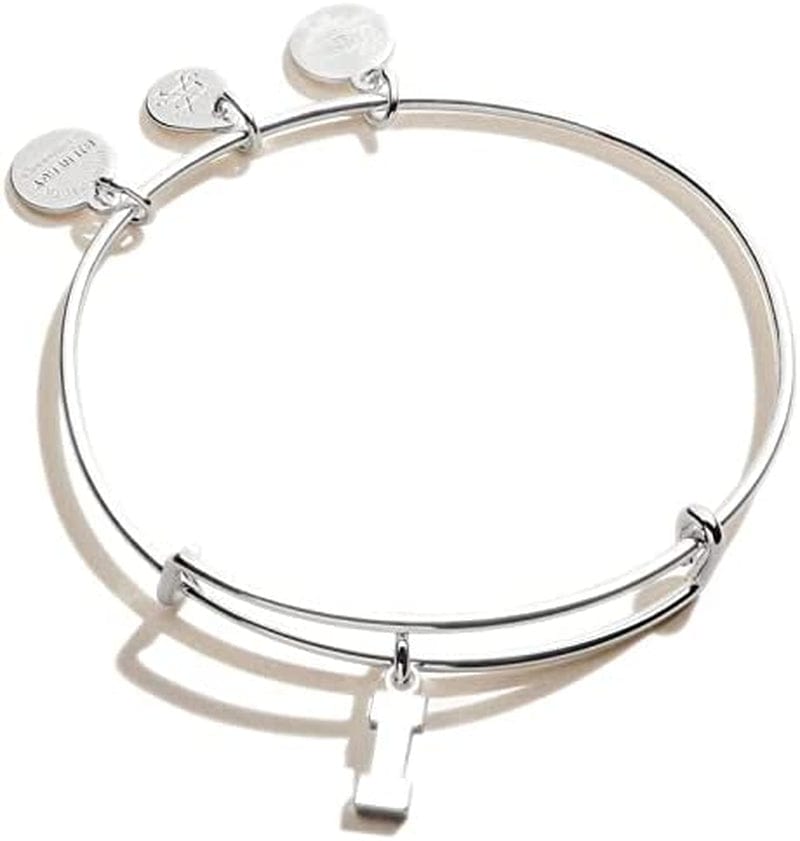 Alex and Ani Expandable Bangle for Women, Initials a to Z Letter Charms, Shiny Finish, 2 to 3.5 In Apparel & Accessories > Jewelry > Bracelets Alex and Ani Shiny Silver Finish Initial I 