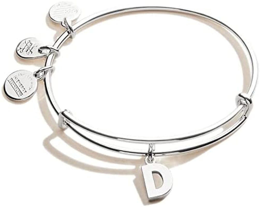 Alex and Ani Expandable Bangle for Women, Initials a to Z Letter Charms, Shiny Finish, 2 to 3.5 In Apparel & Accessories > Jewelry > Bracelets Alex and Ani Shiny Silver Finish Initial D 