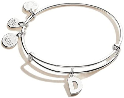 Alex and Ani Expandable Bangle for Women, Initials a to Z Letter Charms, Shiny Finish, 2 to 3.5 In Apparel & Accessories > Jewelry > Bracelets Alex and Ani Shiny Silver Finish Initial D 